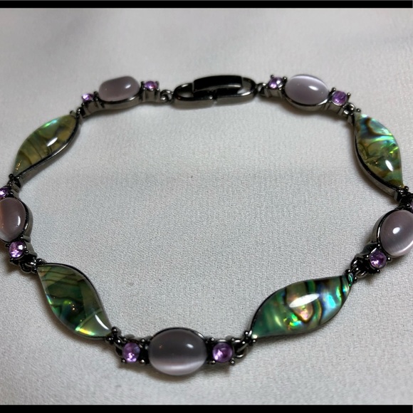 Rhinestone and (glass?) Stone Bracelet - Picture 2 of 2
